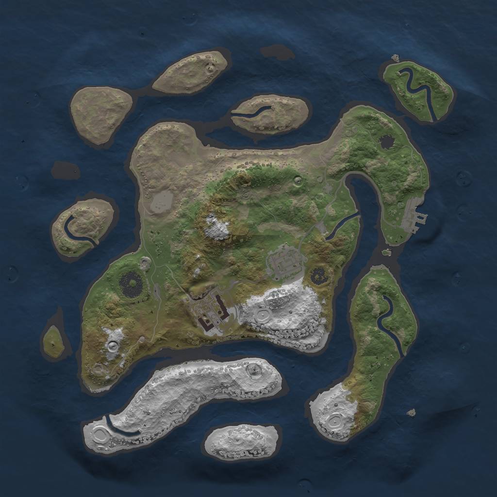 Rust Map: Procedural Map, Size: 3000, Seed: 1511634078, 8 Monuments