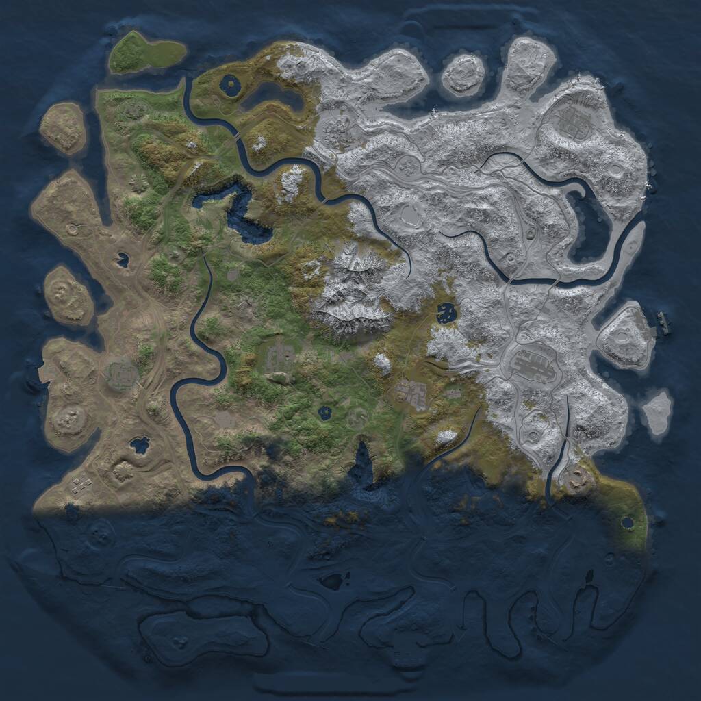 Rust Map: Procedural Map, Size: 5000, Seed: 643626, 15 Monuments