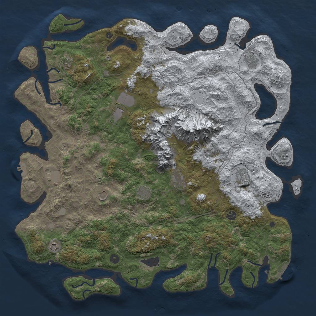 Rust Map: Procedural Map, Size: 5000, Seed: 643626, 20 Monuments