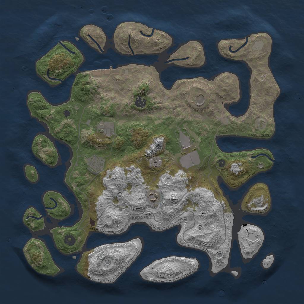 Rust Map: Procedural Map, Size: 4000, Seed: 382836, 14 Monuments