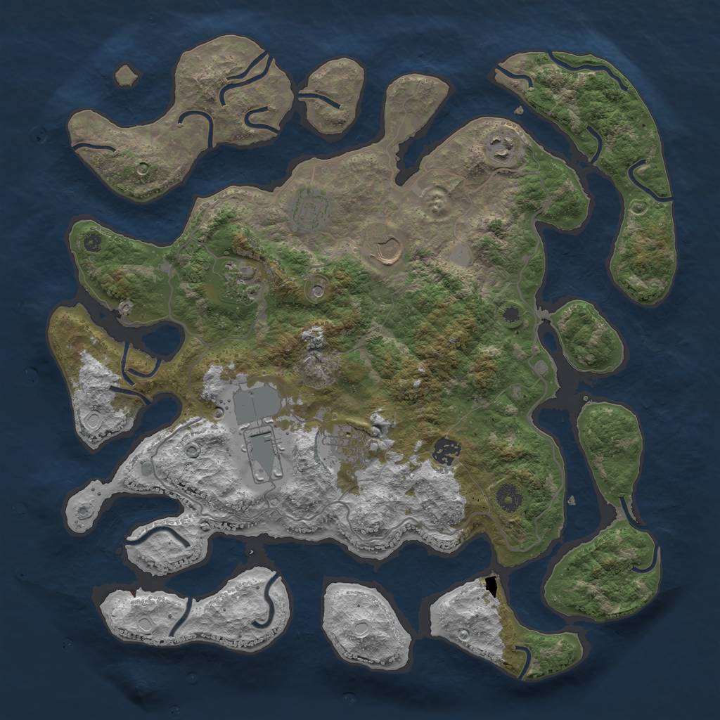 Rust Map: Procedural Map, Size: 4000, Seed: 955016, 13 Monuments