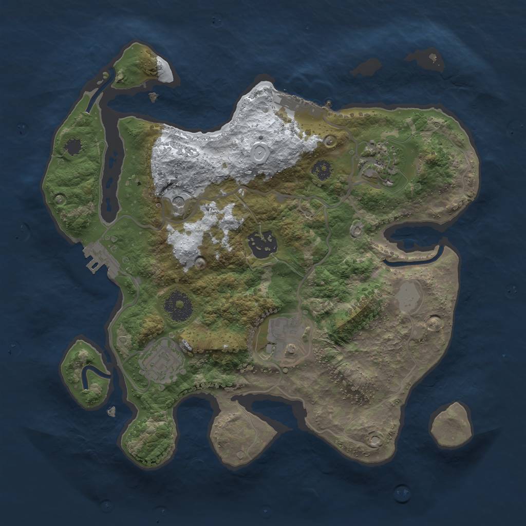 Rust Map: Procedural Map, Size: 2750, Seed: 123456789, 12 Monuments