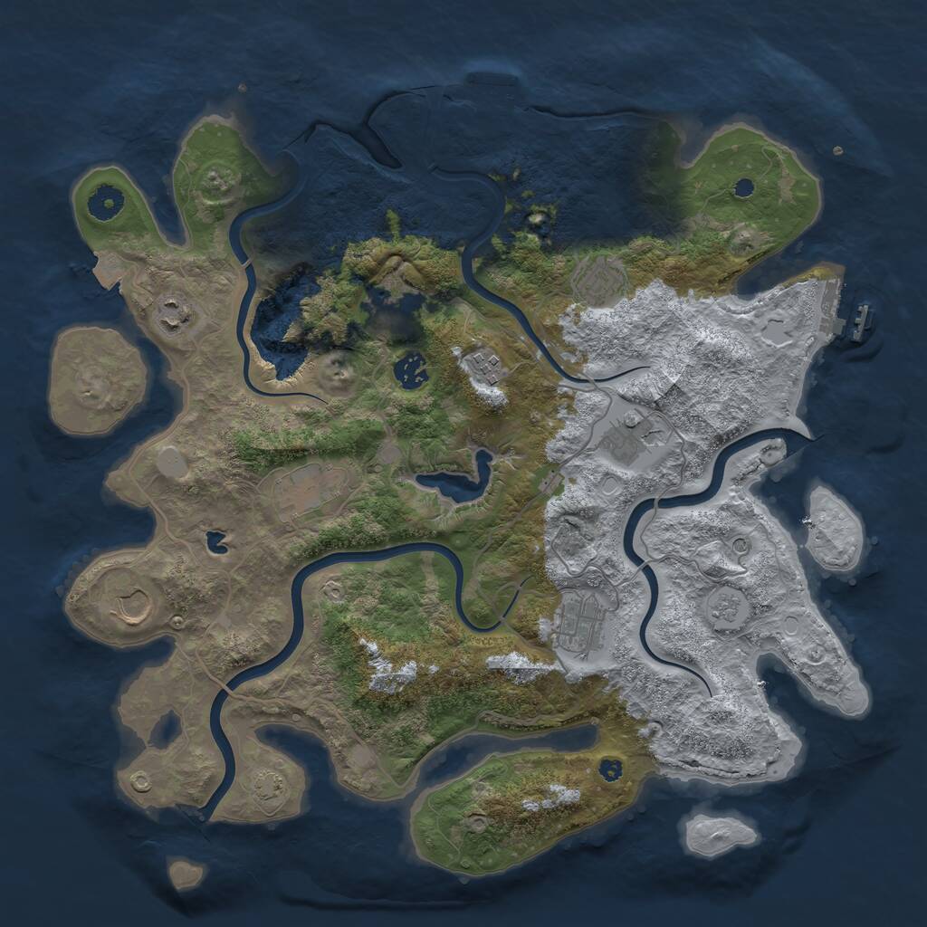 Rust Map: Procedural Map, Size: 4000, Seed: 541868, 15 Monuments
