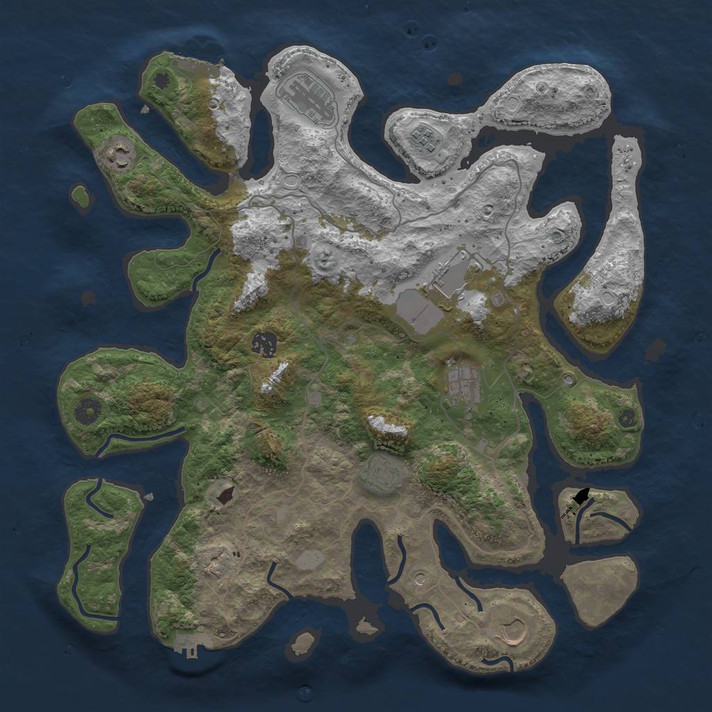 Rust Map: Procedural Map, Size: 4000, Seed: 576400, 16 Monuments
