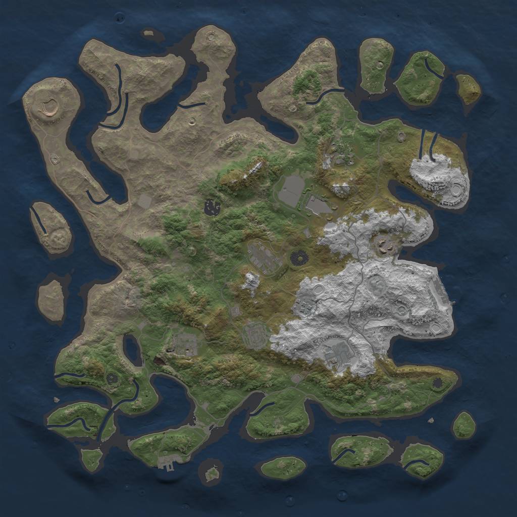Rust Map: Procedural Map, Size: 4500, Seed: 1798370862, 18 Monuments
