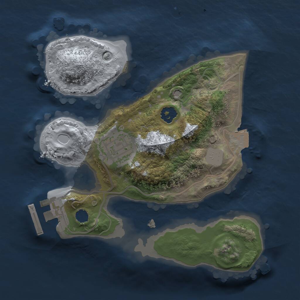 Rust Map: Procedural Map, Size: 1900, Seed: 1378560675, 3 Monuments