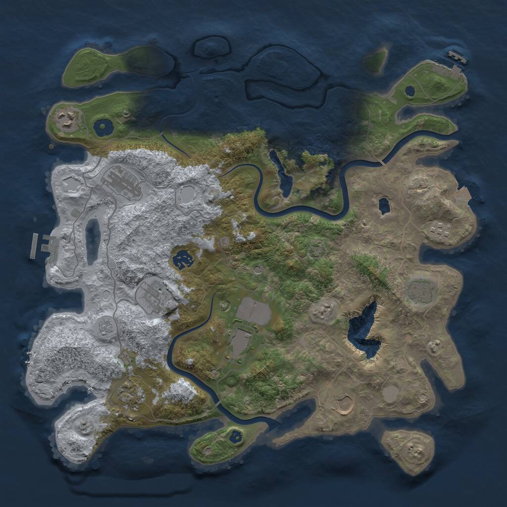 Rust Map: Procedural Map, Size: 4000, Seed: 670388, 15 Monuments