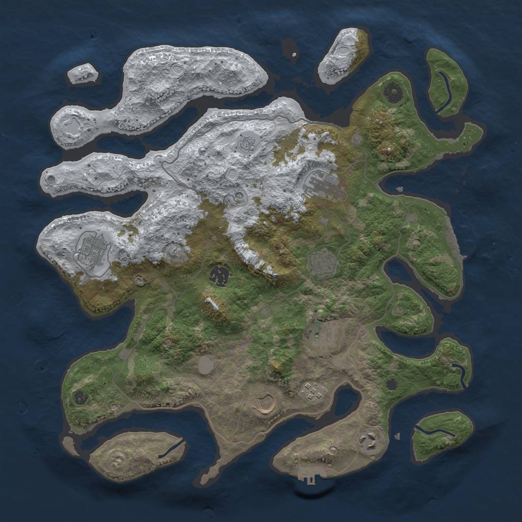 Rust Map: Procedural Map, Size: 4000, Seed: 168300, 17 Monuments