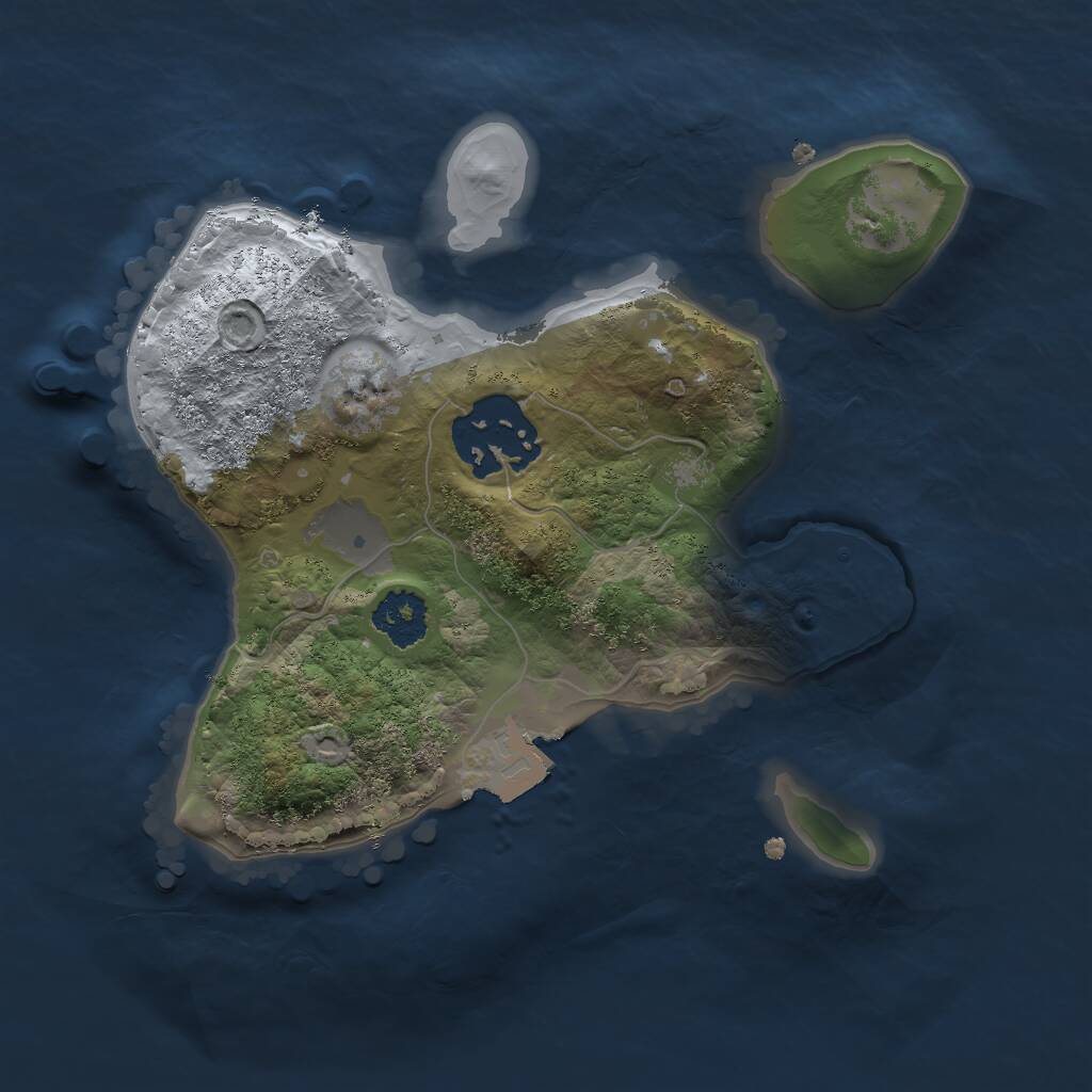 Rust Map: Procedural Map, Size: 2000, Seed: 1126141038, 2 Monuments