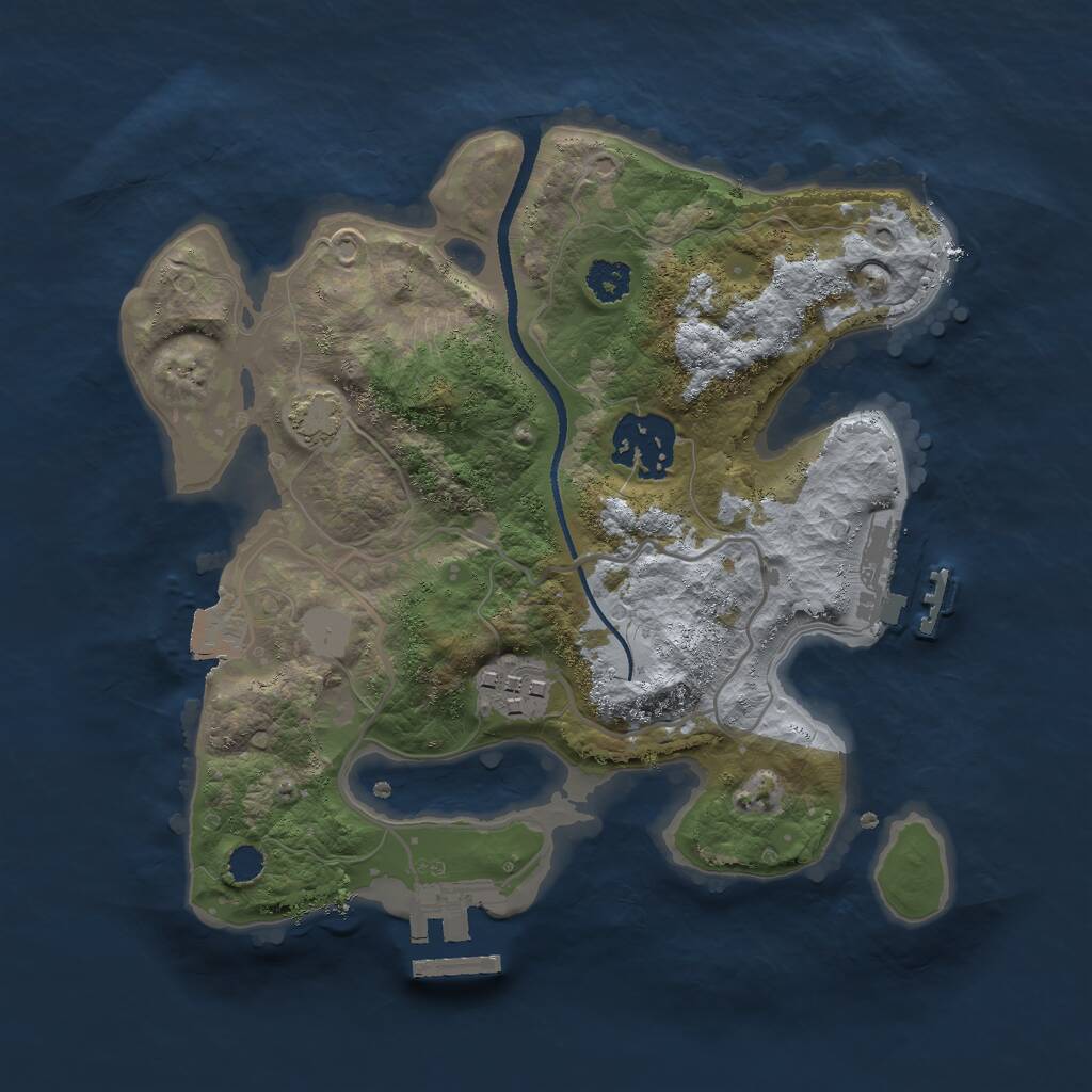Rust Map: Procedural Map, Size: 2500, Seed: 456731652, 6 Monuments