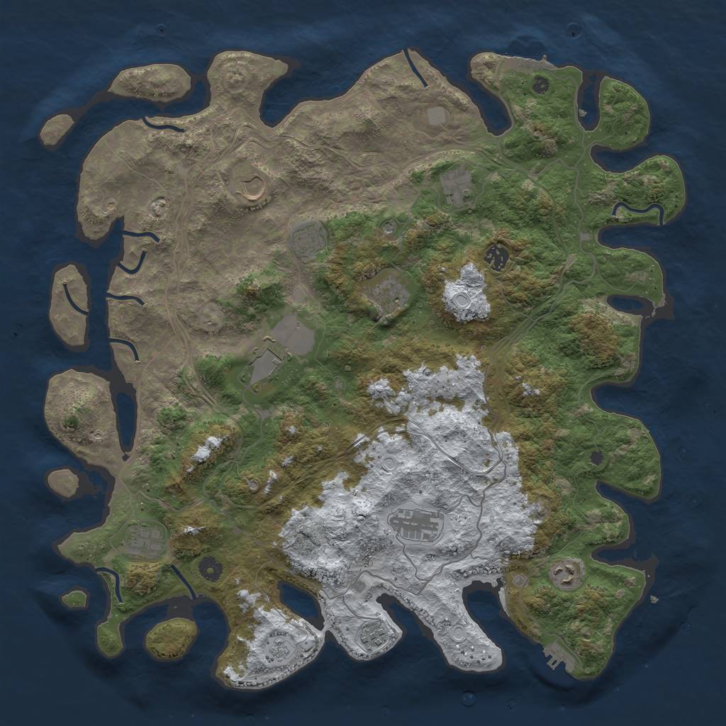 Rust Map: Procedural Map, Size: 4500, Seed: 666, 19 Monuments