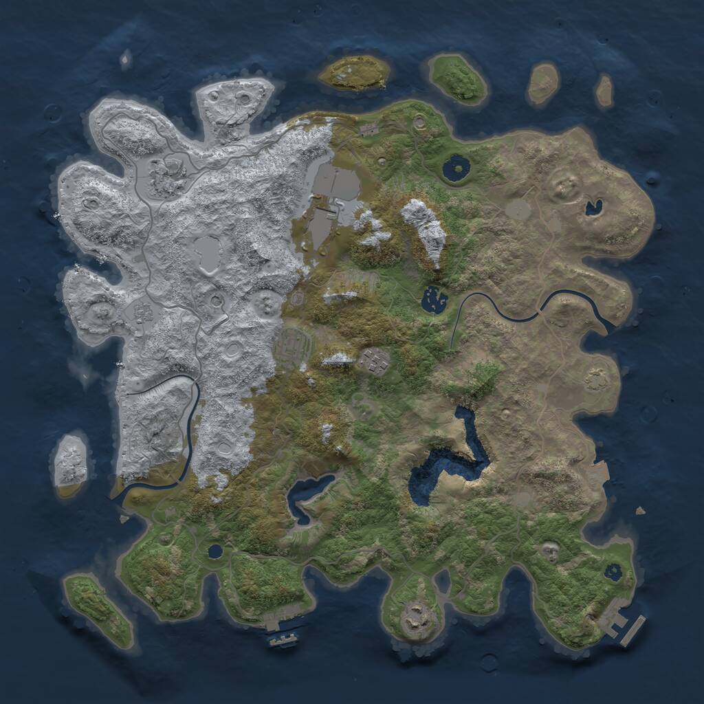 Rust Map: Procedural Map, Size: 4000, Seed: 900, 12 Monuments