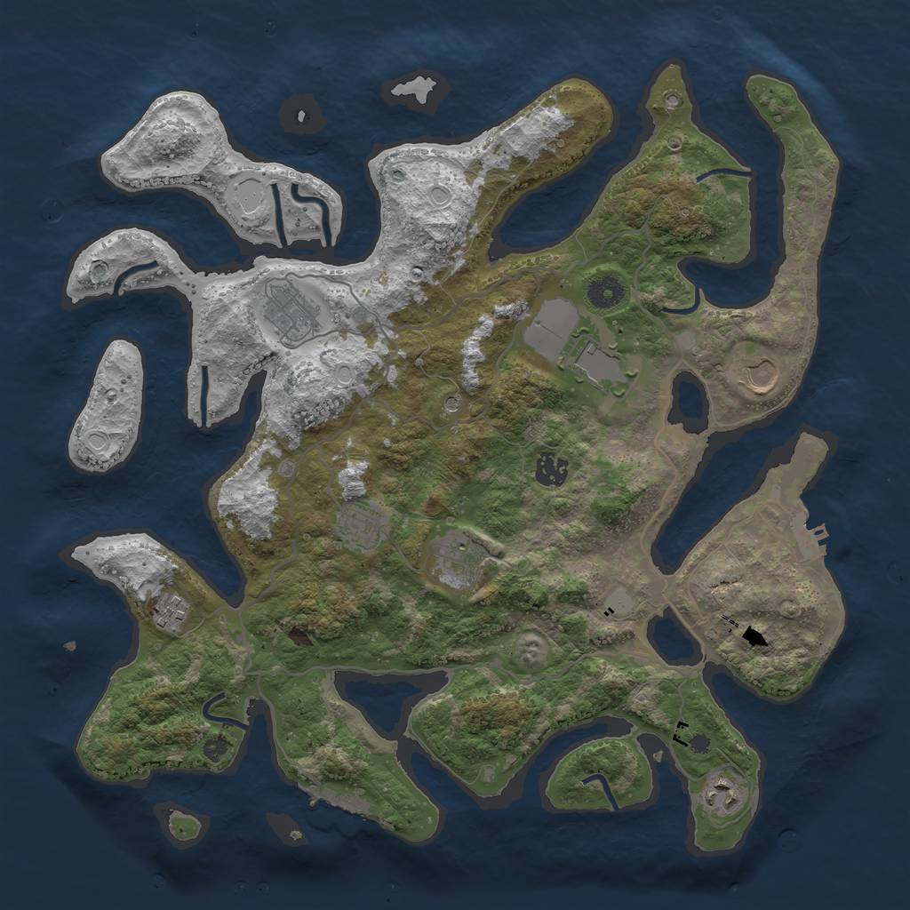 Rust Map: Procedural Map, Size: 4000, Seed: 977208, 16 Monuments