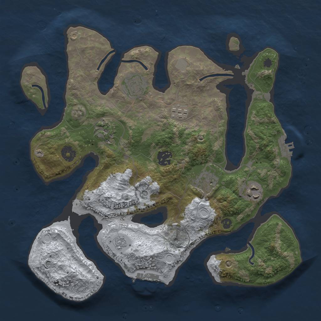 Rust Map: Procedural Map, Size: 3150, Seed: 2147483647, 15 Monuments