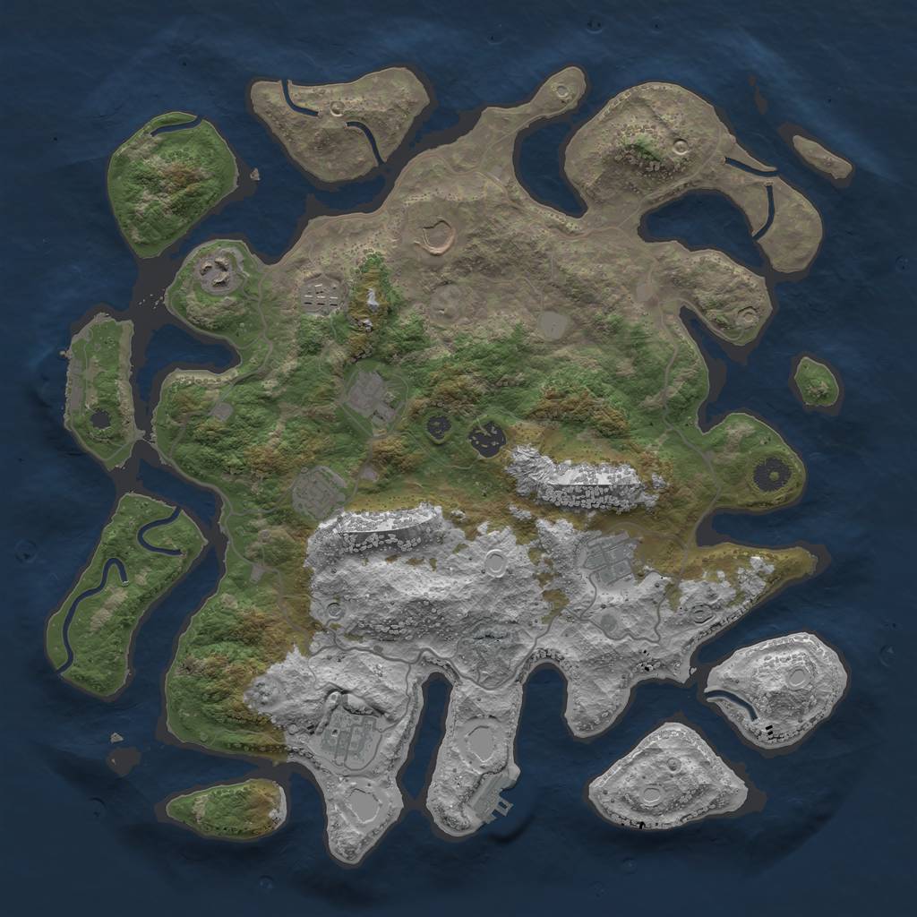 Rust Map: Procedural Map, Size: 4000, Seed: 157849, 16 Monuments