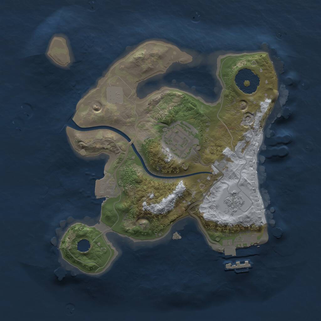 Rust Map: Procedural Map, Size: 2000, Seed: 8763, 4 Monuments