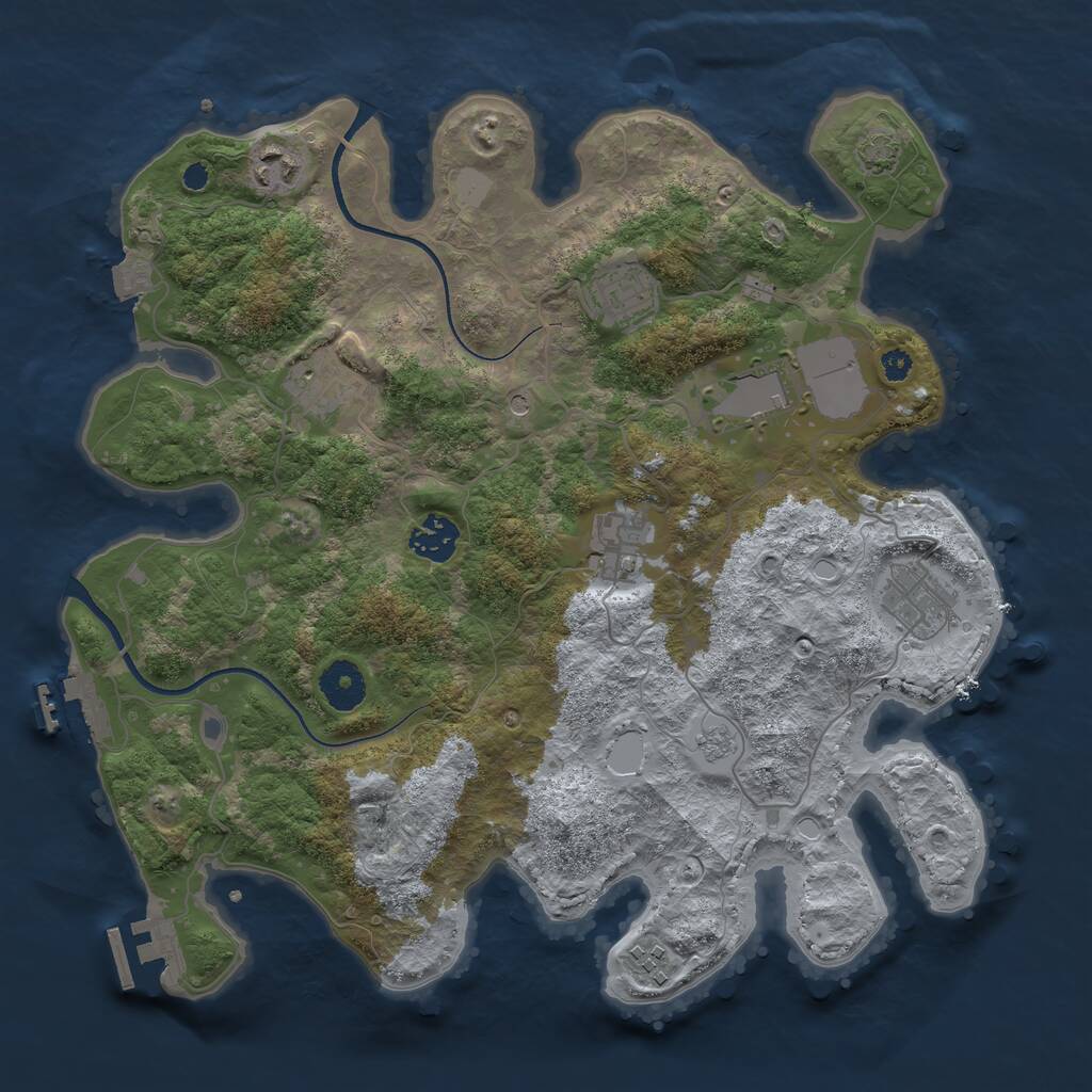 Rust Map: Procedural Map, Size: 3500, Seed: 20, 14 Monuments