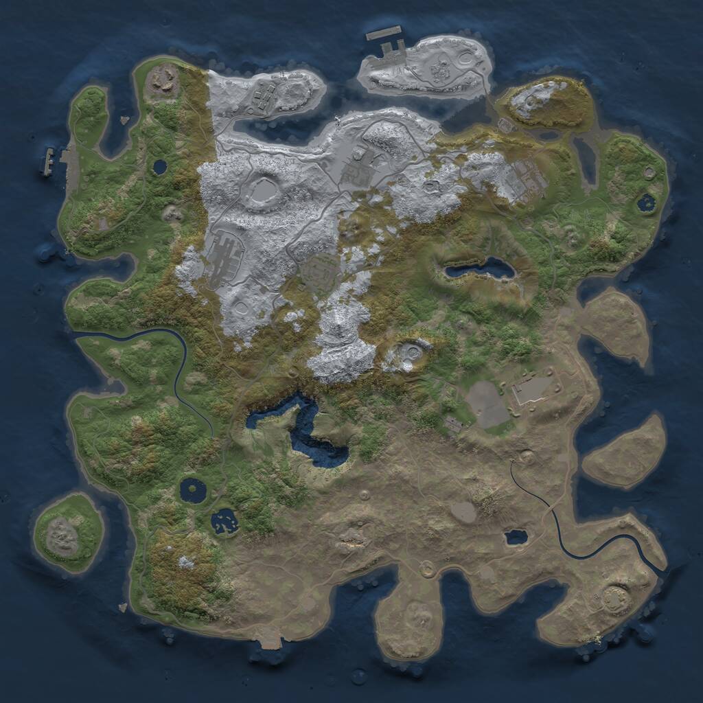 Rust Map: Procedural Map, Size: 4000, Seed: 158694, 14 Monuments
