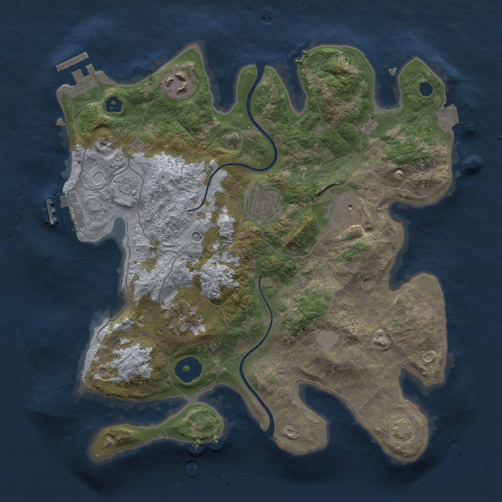 Rust Map: Procedural Map, Size: 3000, Seed: 1172072021, 10 Monuments
