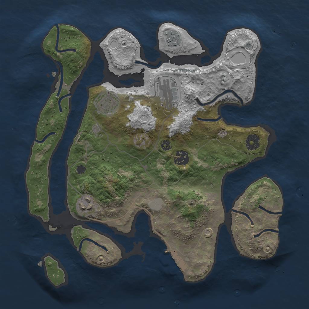 Rust Map: Procedural Map, Size: 3000, Seed: 600, 11 Monuments