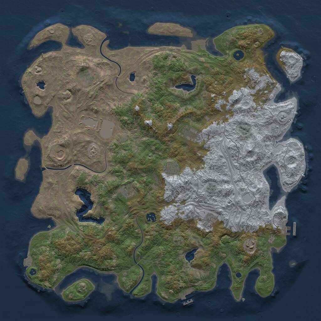 Rust Map: Procedural Map, Size: 4800, Seed: 461325462, 17 Monuments