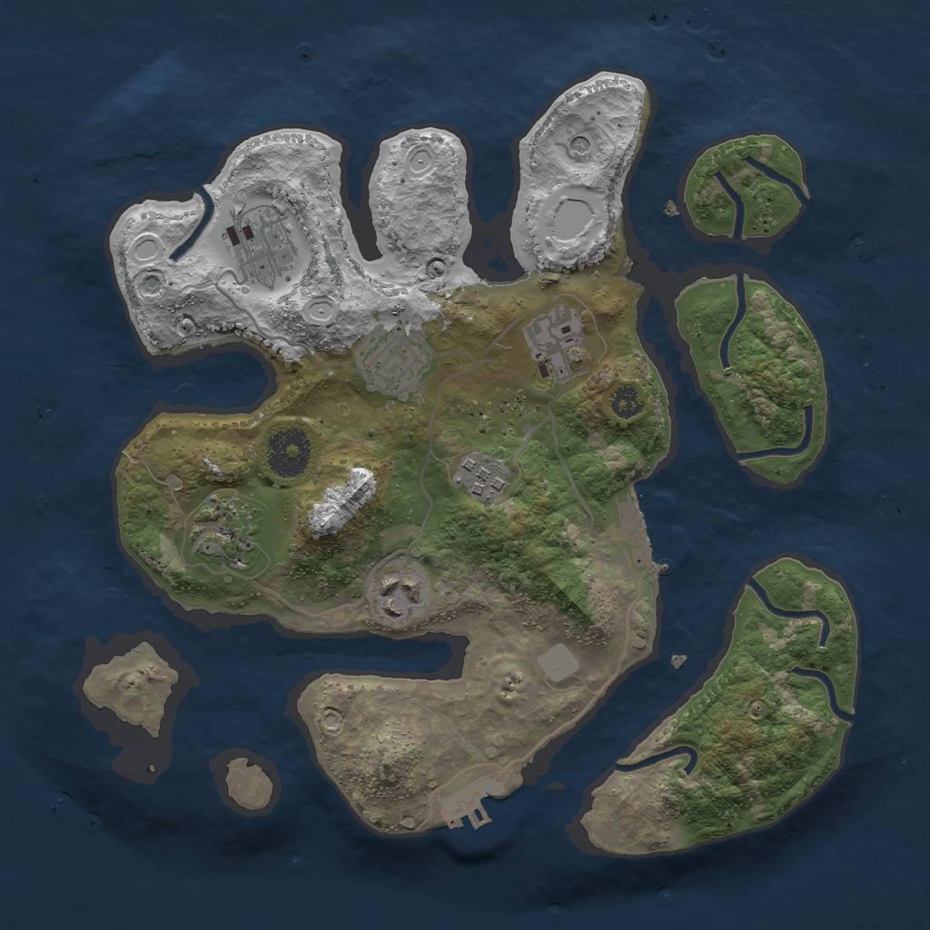 Rust Map: Procedural Map, Size: 3000, Seed: 1286537736, 14 Monuments