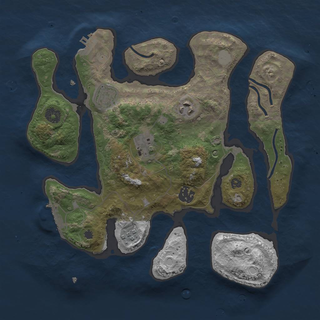 Rust Map: Procedural Map, Size: 3000, Seed: 1562936638, 12 Monuments