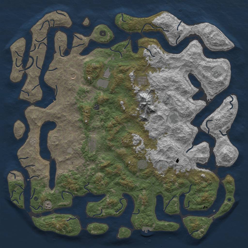 Rust Map: Procedural Map, Size: 6000, Seed: 1122, 19 Monuments