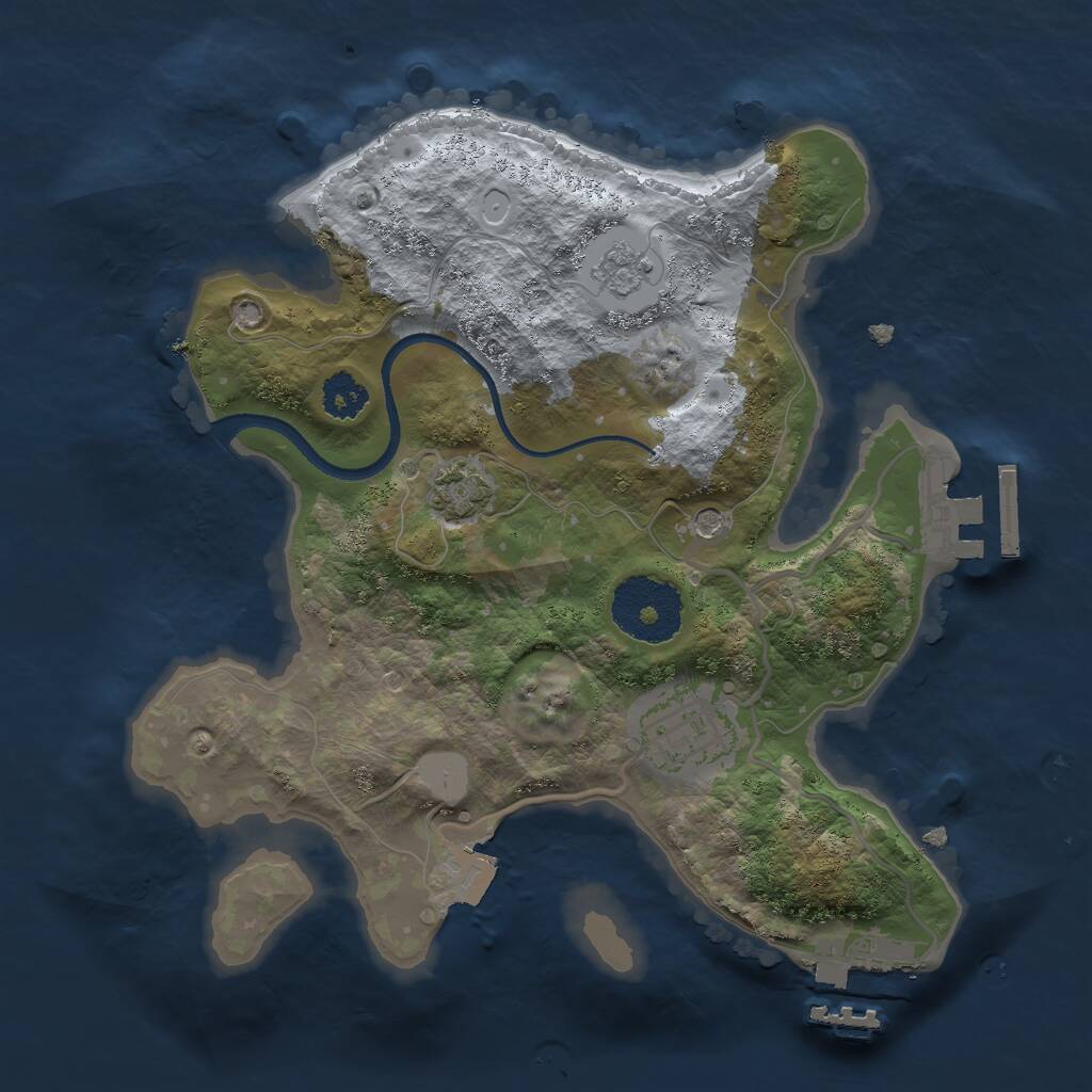 Rust Map: Procedural Map, Size: 2400, Seed: 353, 7 Monuments