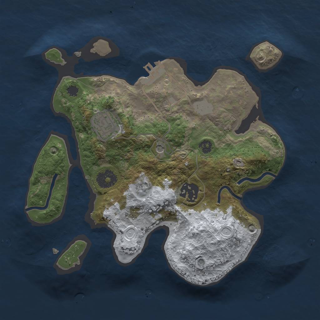 Rust Map: Procedural Map, Size: 2500, Seed: 528, 9 Monuments