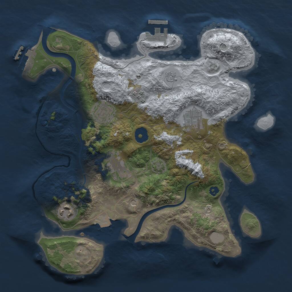 Rust Map: Procedural Map, Size: 3000, Seed: 29176459, 11 Monuments