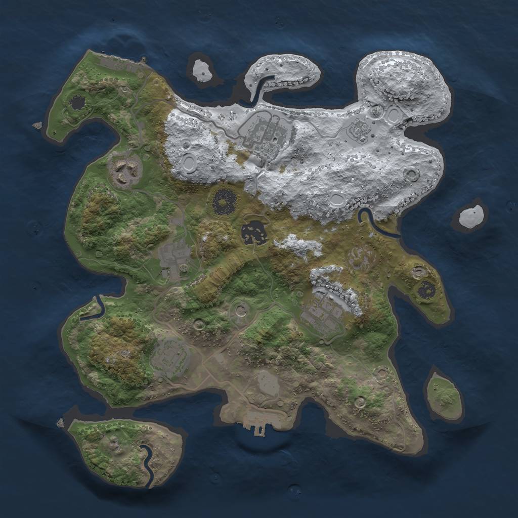 Rust Map: Procedural Map, Size: 3000, Seed: 29176459, 15 Monuments