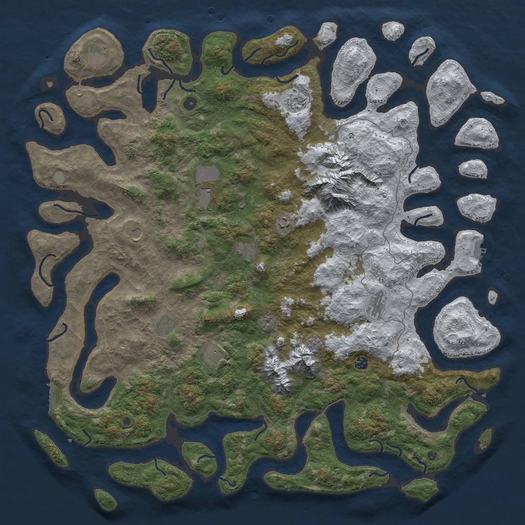 Rust Map: Procedural Map, Size: 6000, Seed: 80085, 20 Monuments