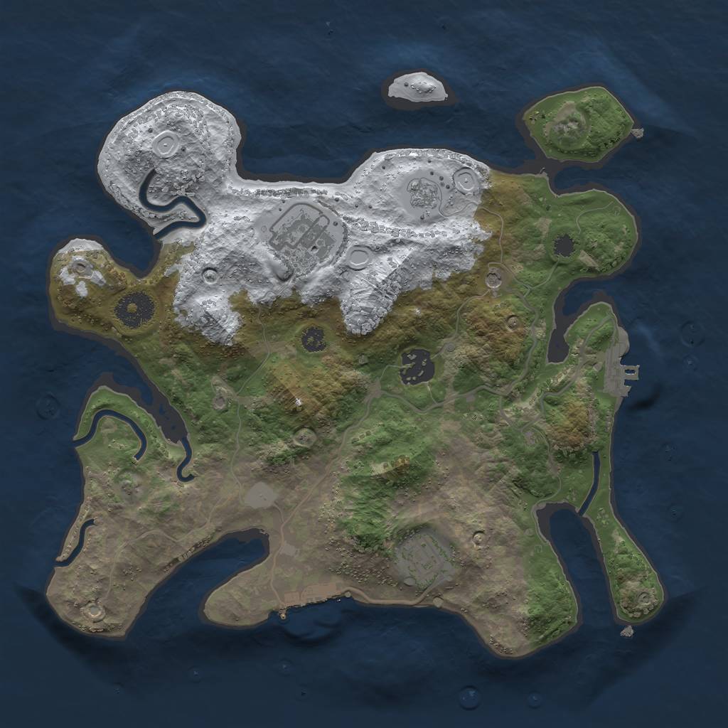 Rust Map: Procedural Map, Size: 3000, Seed: 249655695, 12 Monuments