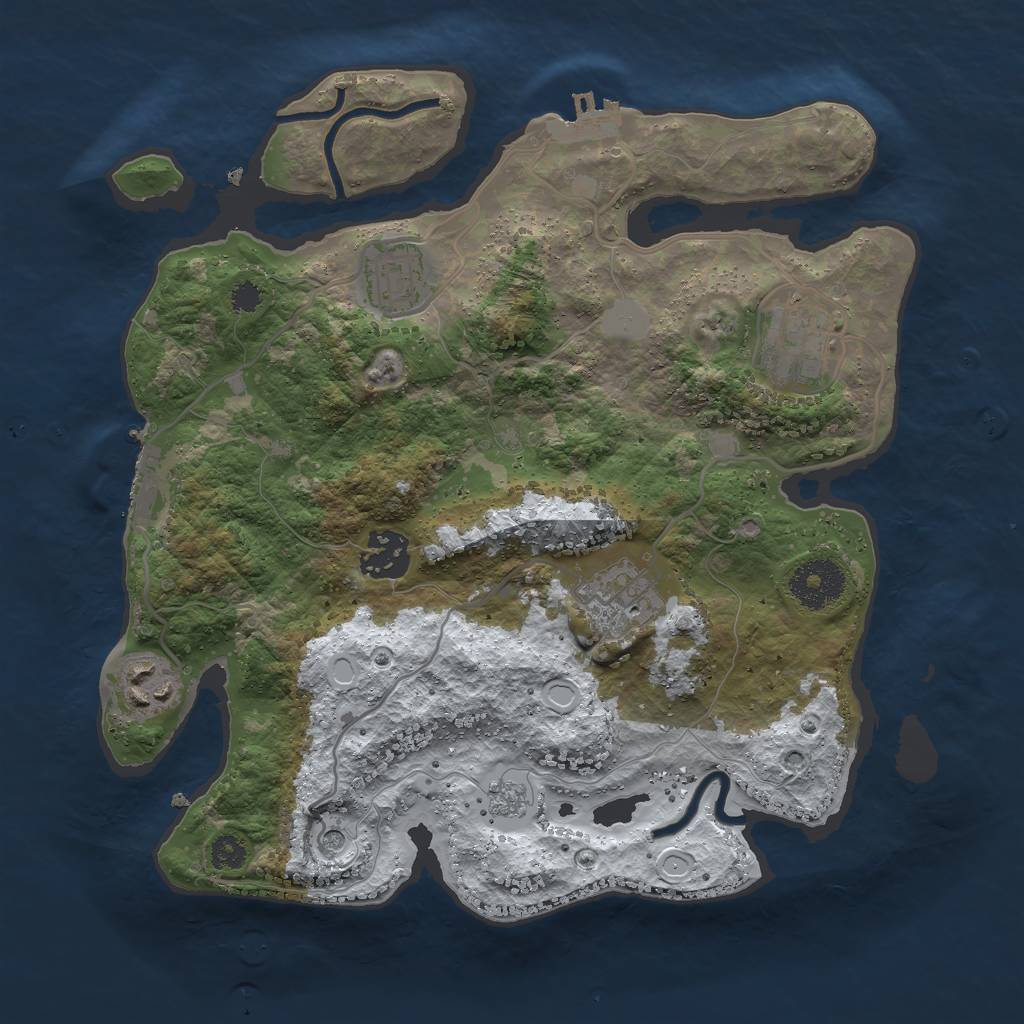 Rust Map: Procedural Map, Size: 3000, Seed: 26347, 14 Monuments
