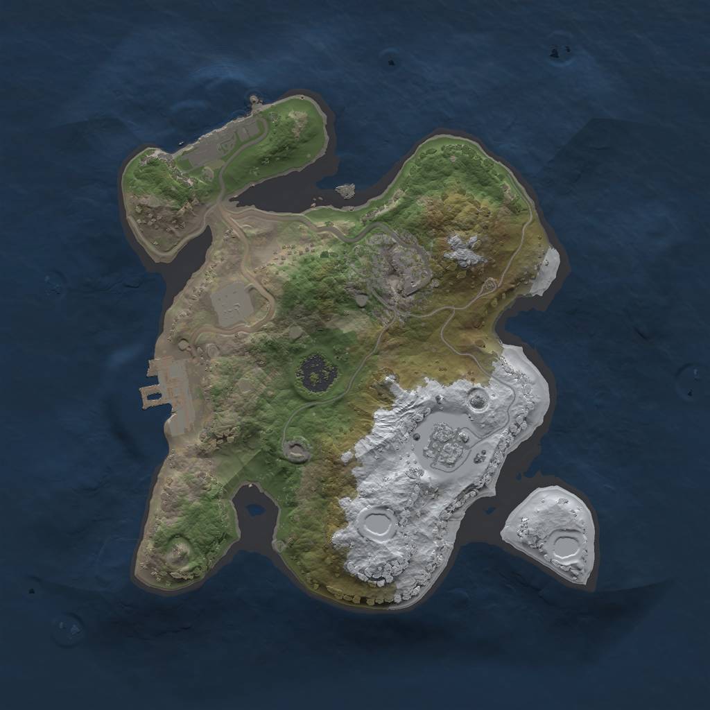 Rust Map: Procedural Map, Size: 2000, Seed: 46845, 8 Monuments