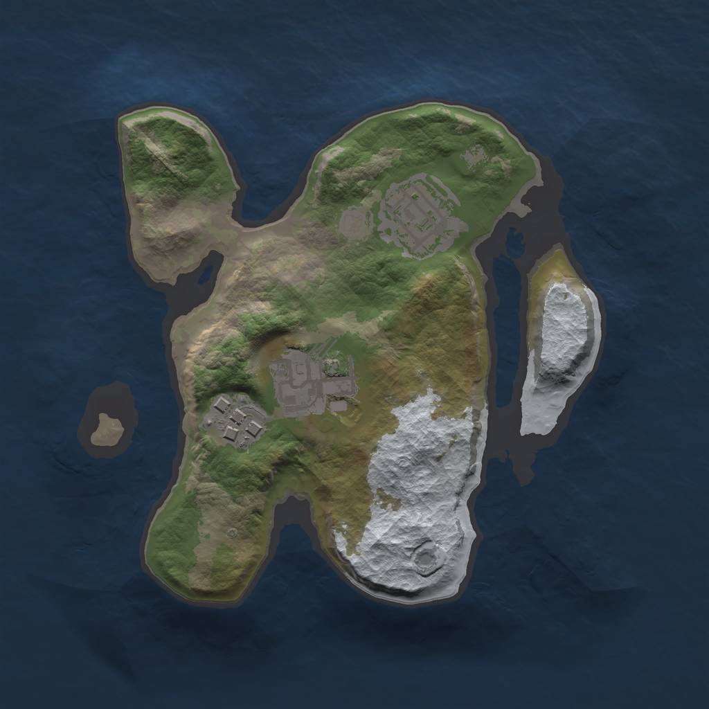 Rust Map: Barren, Size: 2000, Seed: 99999, 5 Monuments