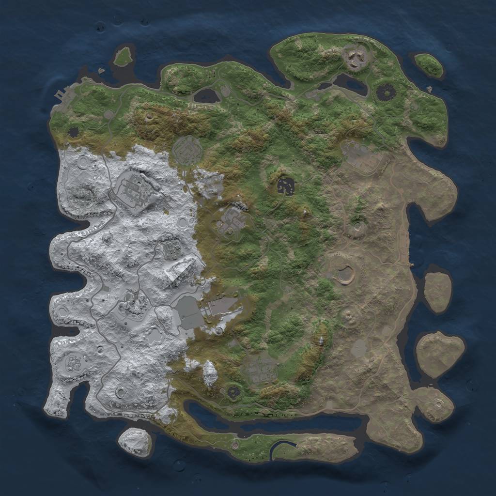 Rust Map: Procedural Map, Size: 4000, Seed: 112459154, 20 Monuments