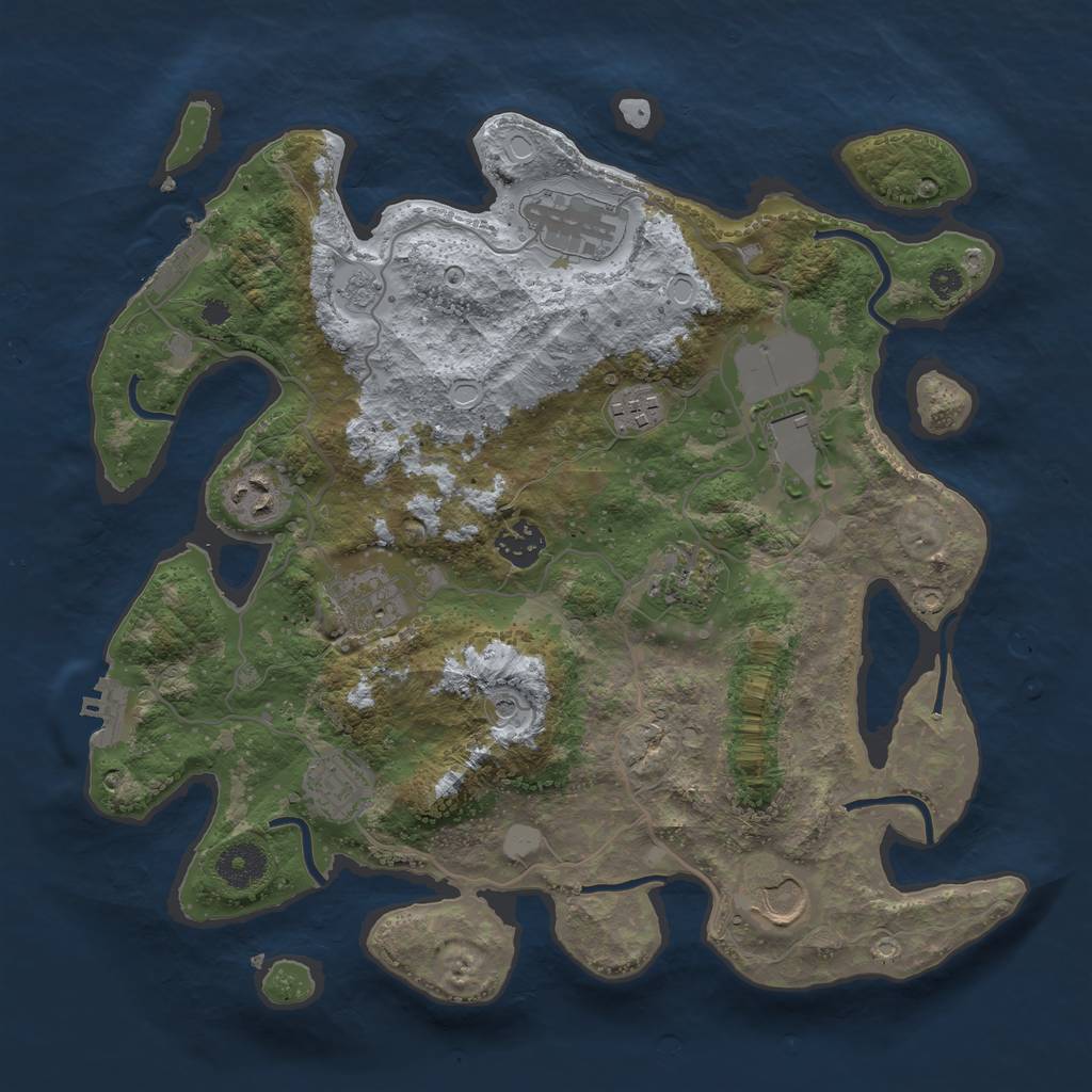 Rust Map: Procedural Map, Size: 3500, Seed: 1592912766, 18 Monuments