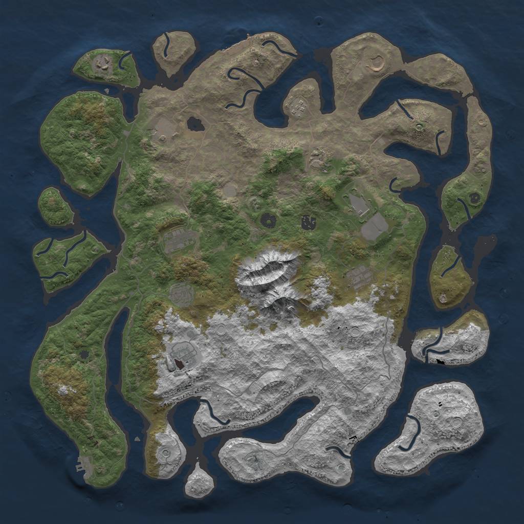 Rust Map: Procedural Map, Size: 5000, Seed: 50000, 19 Monuments