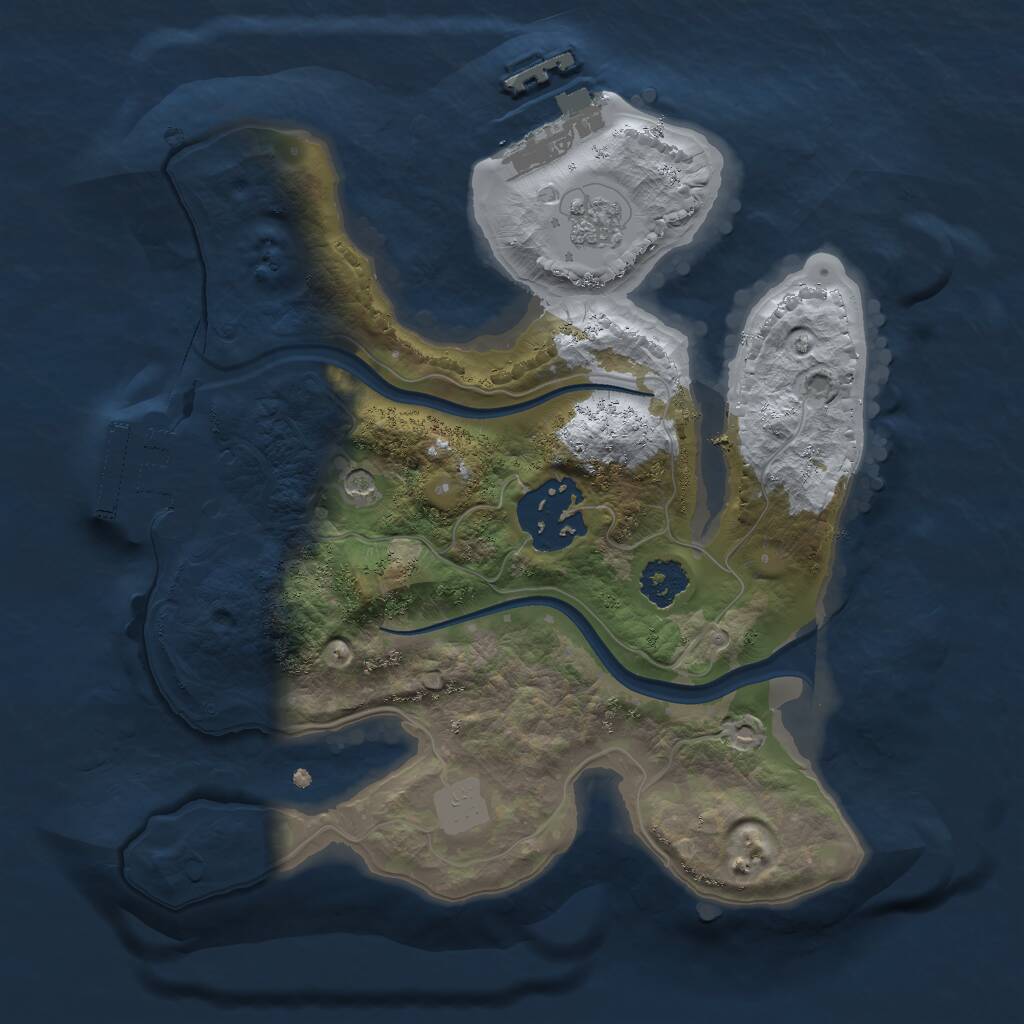 Rust Map: Procedural Map, Size: 2200, Seed: 2407, 6 Monuments