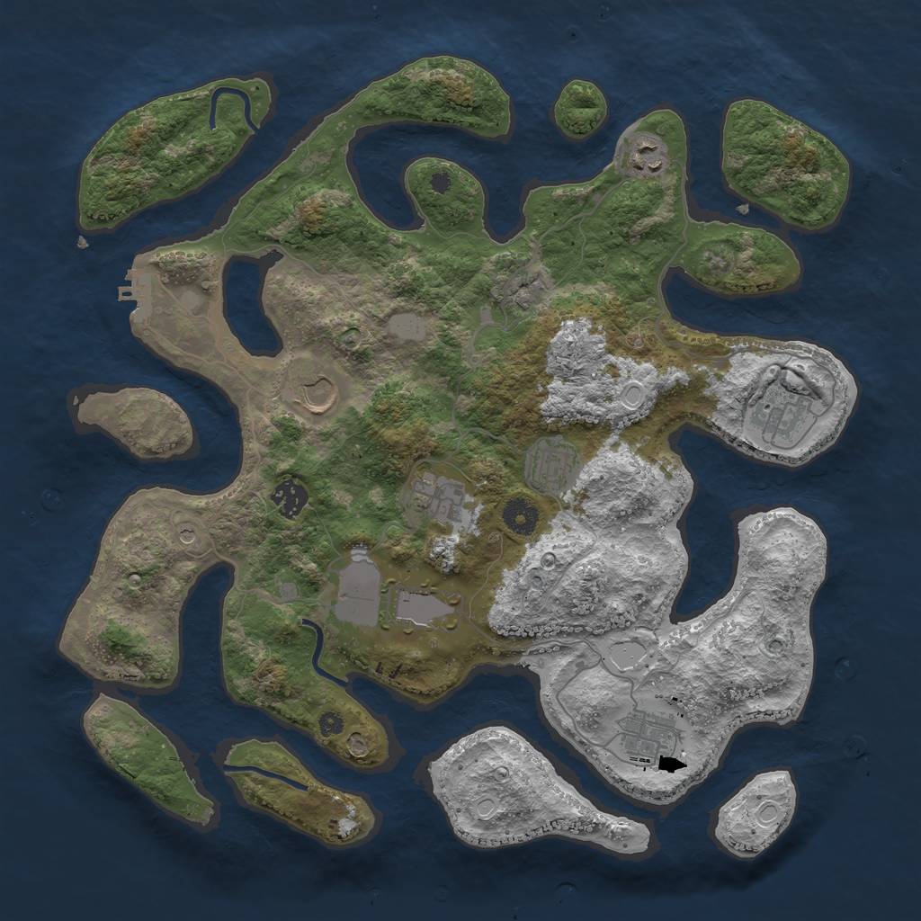 Rust Map: Procedural Map, Size: 3850, Seed: 5463721, 15 Monuments