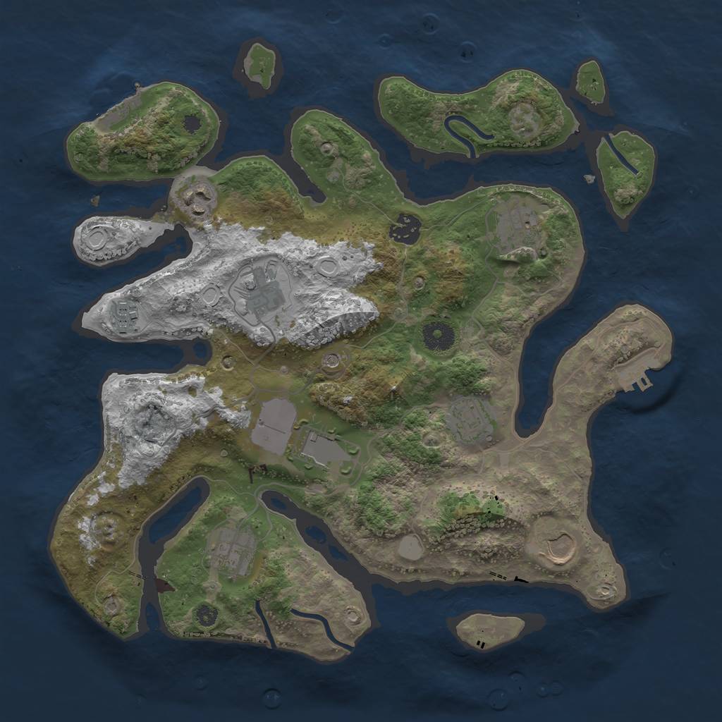 Rust Map: Procedural Map, Size: 3500, Seed: 926609283, 17 Monuments