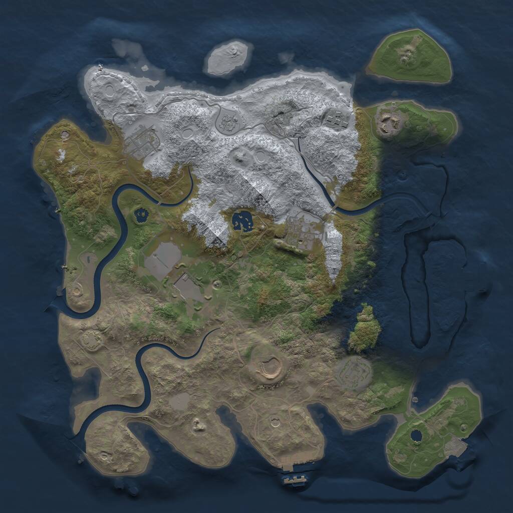 Rust Map: Procedural Map, Size: 3550, Seed: 357223, 14 Monuments