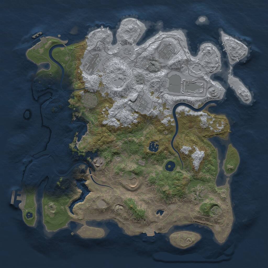 Rust Map: Procedural Map, Size: 4000, Seed: 263540, 16 Monuments