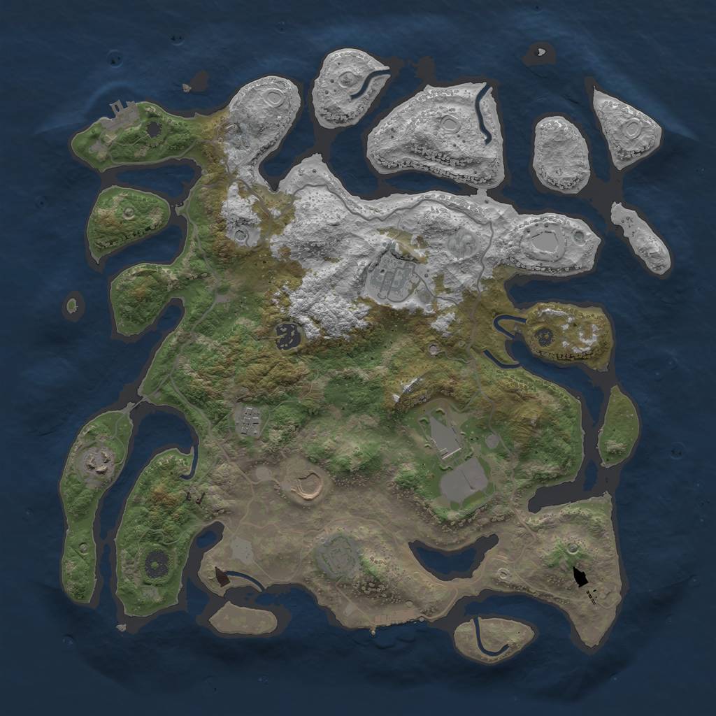 Rust Map: Procedural Map, Size: 4000, Seed: 263540, 15 Monuments