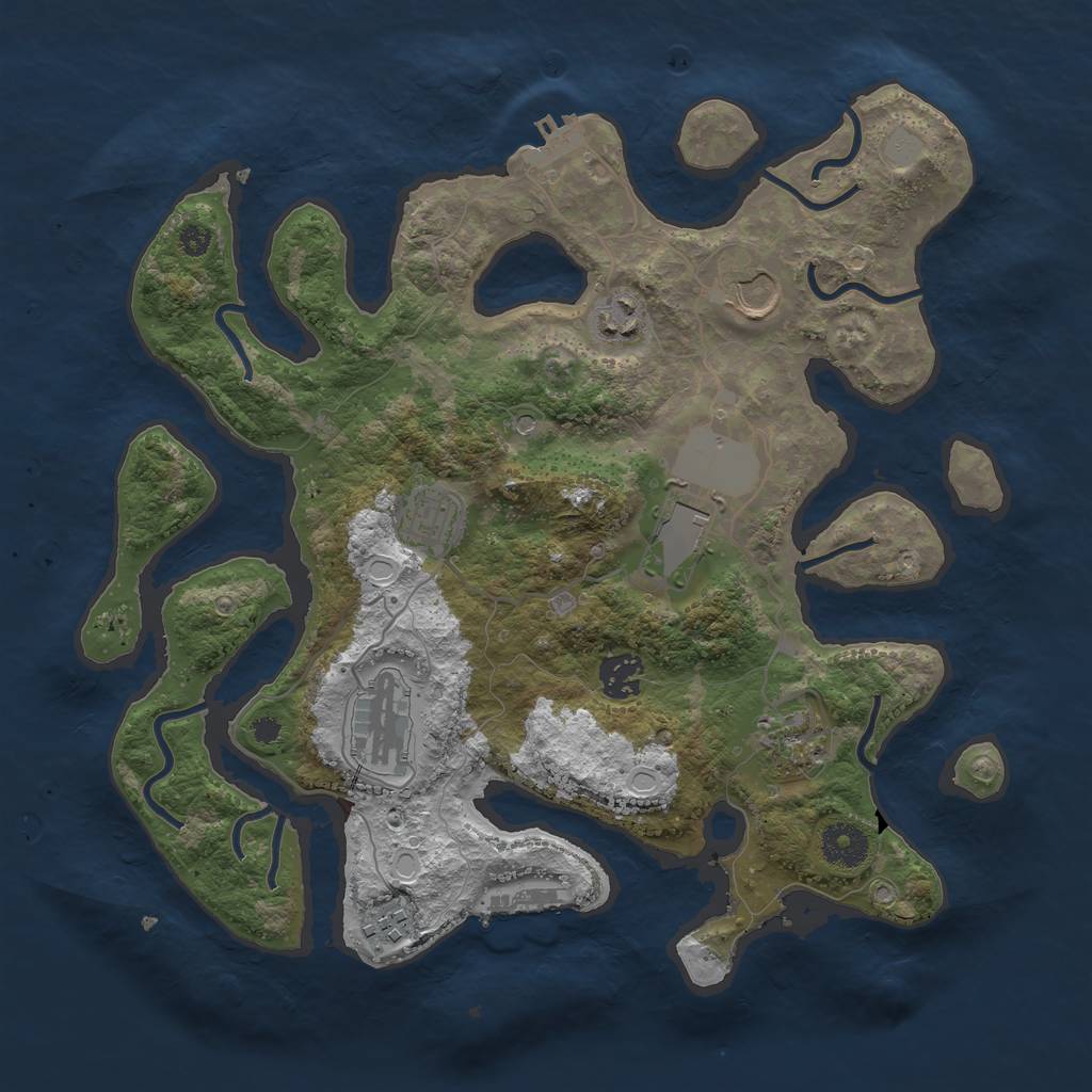 Rust Map: Procedural Map, Size: 3550, Seed: 365240, 16 Monuments