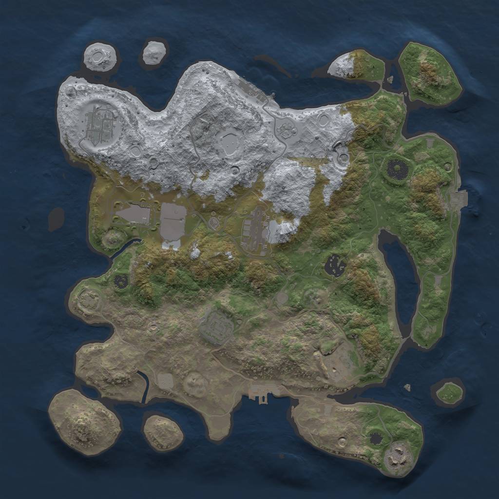 Rust Map: Procedural Map, Size: 3500, Seed: 5564, 15 Monuments