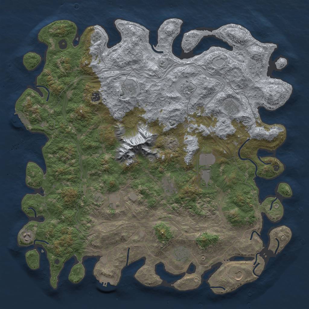 Rust Map: Procedural Map, Size: 5000, Seed: 7858, 18 Monuments