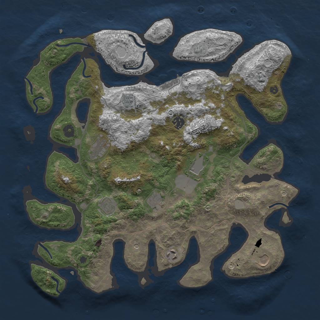 Rust Map: Procedural Map, Size: 4000, Seed: 634287, 15 Monuments